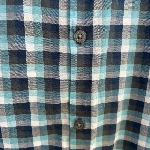 John Varvatos  Plaid Check Button-down, size XXL - Picture 5 of 7